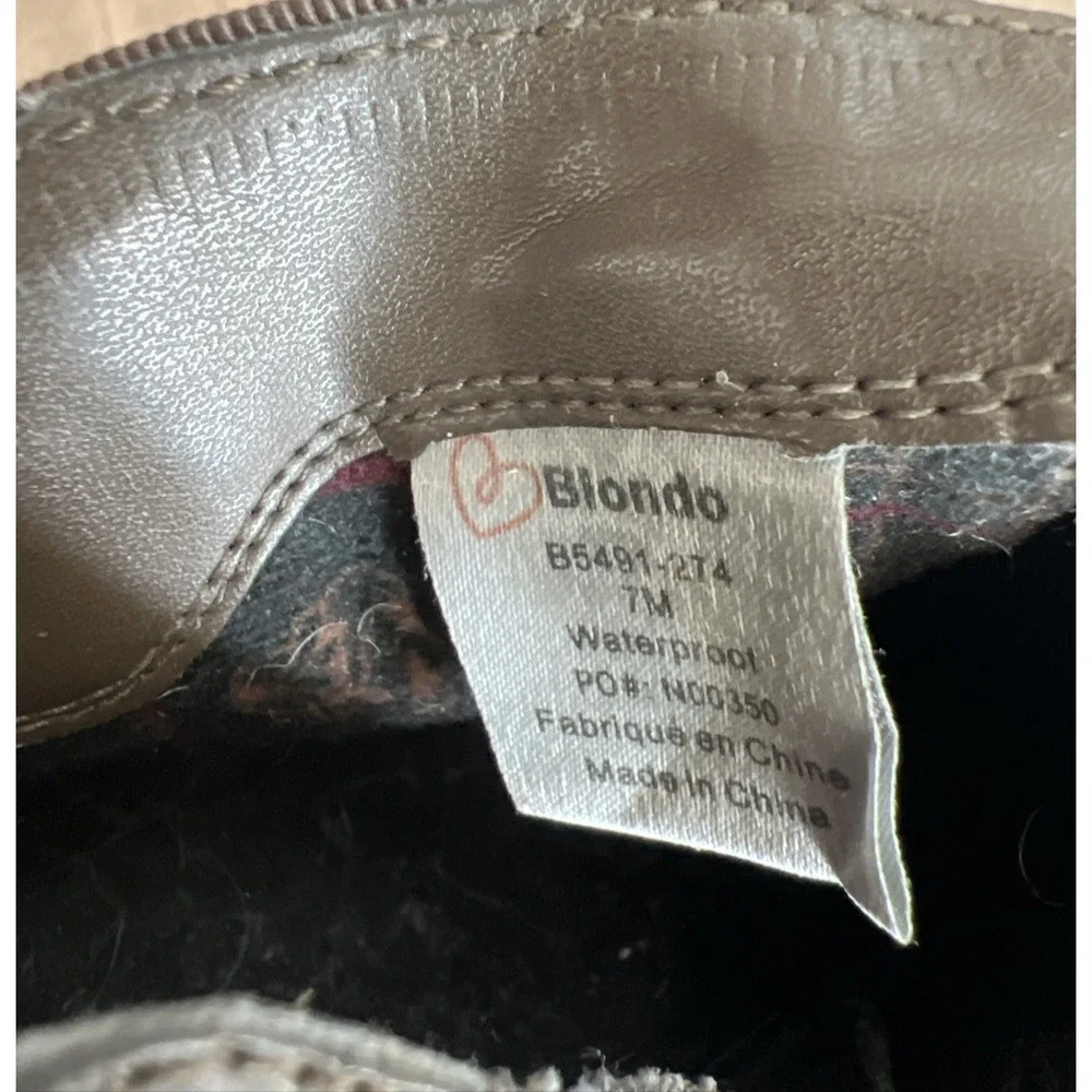 Blondo Waterproof Brown Nubuck Ankle Bootie Women's Size 7 Zip 2-inch‎ heel